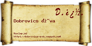 Dobrovics Éva névjegykártya