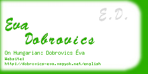 eva dobrovics business card
